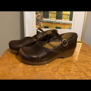 Dansko Clogs in brown leather